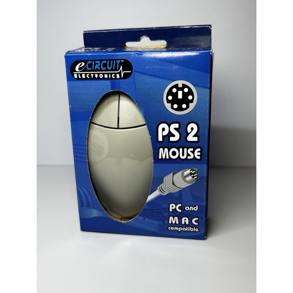 Vintage 2 Button PS/2 Mouse For PC And Mac Computer Compatible eCircuit